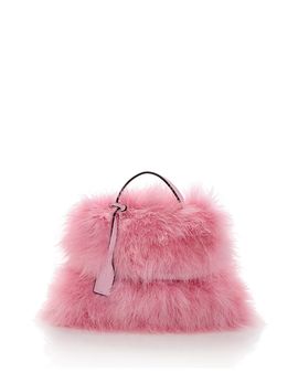 Moschino Moschino Tie Me Small Feather Top Handle Bag