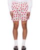 Moschino Moschino White & Red Print Lightweight Cotton Poplin Shorts - 1