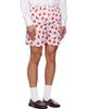 Moschino Moschino White & Red Print Lightweight Cotton Poplin Shorts - 2
