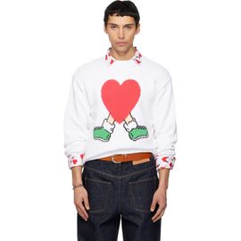 Moschino Moschino White All Over Hearts Sweater