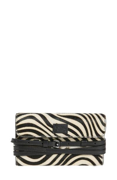Moschino Moschino Zebra Print Genuine Calf Hair Wallet on a Chain