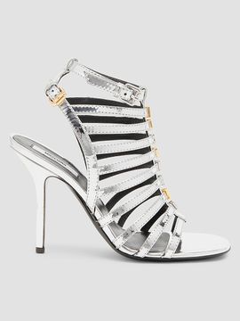 Moschino Women's 100MM Logo Lettering Stiletto Sandals