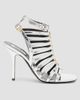 Moschino Women's 100MM Logo Lettering Stiletto Sandals - 6