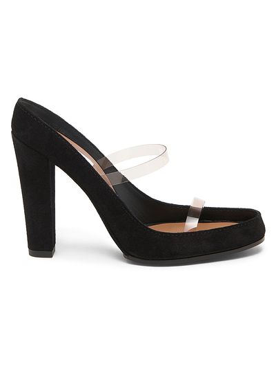 Moschino Women's 70MM Suede Block Heel Mules