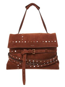 Moschino Women's Belted Suede Shoulder Bag