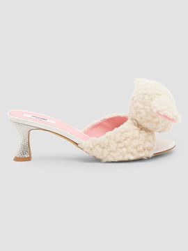 Moschino Women's Dolly 55MM Animal-Motif Plush Wool Mules