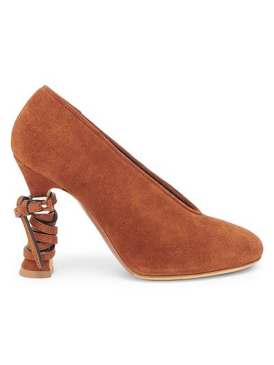 Moschino Women's Duck 100M Wrap Suede Pumps