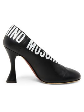 Moschino Women's Duck 100MM Logo Leather Pumps