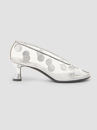 Moschino Women's Duck 55MM Transparent Polka Dot Pumps