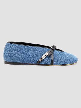 Moschino Women's Duck Denim Ballet Flats