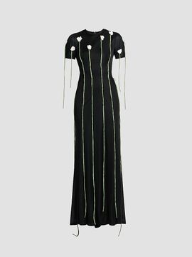 Moschino Women's Floral Appliqué Maxi Dress