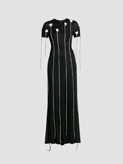 Moschino Women's Floral Appliqué Maxi Dress