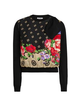Moschino Women's Floral Cotton Crewneck Sweater