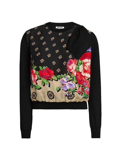 Moschino Women's Floral Cotton Crewneck Sweater