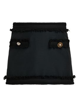 Moschino Women's Fringe Wool-Blend Miniskirt