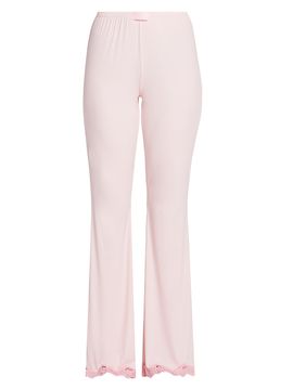 Moschino Women's Lace-Trim Microfiber Pajama Pants