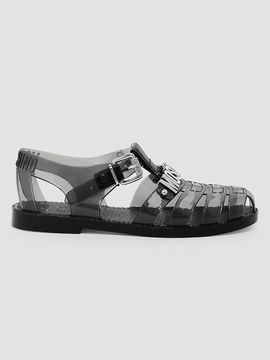 Moschino Women's Lettering Jelly Fisherman Sandals