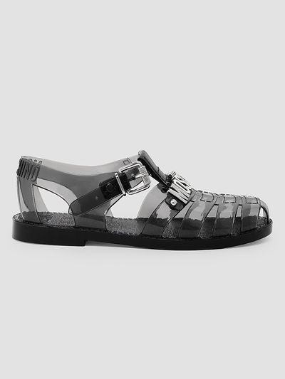 Moschino Women's Lettering Jelly Fisherman Sandals