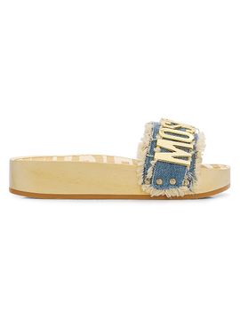 Moschino Women's Logo Denim Slide Sandals