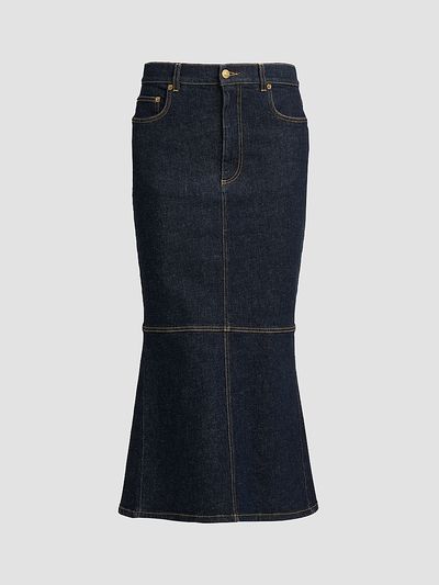Moschino Women's Mermaid Heart Back Denim Midi-Skirt