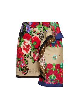 Moschino Women's Mixed Floral Print Silk Miniskirt