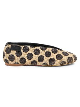 Moschino Women's Printed Raffia Ballerina Flats