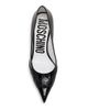Moschino Women's Question Stitching 100MM Leather Pumps - 5