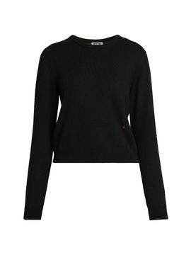 Moschino Women's Ribbed Wool-Blend Crewneck Sweater