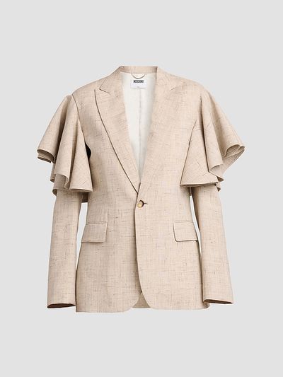 Moschino Women's Ruffle Cape Tweed Jacket