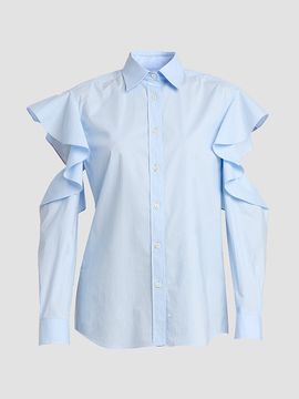 Moschino Women's Ruffle Cold Shoulder Button-Front Blouse