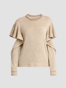 Moschino Women's Ruffle Cold Shoulder Knit Sweater