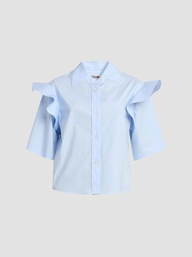 Moschino Women's Ruffled Shoulder Poplin Shirt