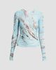 Moschino Women's Slashed Print Tulle Top - 1