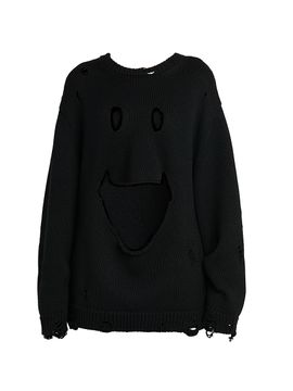 Moschino Women's Smile Cut-Out Wool Oversized Sweater