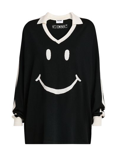 Moschino Women's Smiley Face Wool Sweater