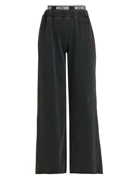 Moschino Women's Stretch-Cotton Fleece Wide-Leg Pants