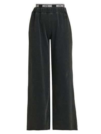 Moschino Women's Stretch-Cotton Fleece Wide-Leg Pants