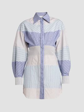 Moschino Women's Striped Cotton Poplin Shirtdress