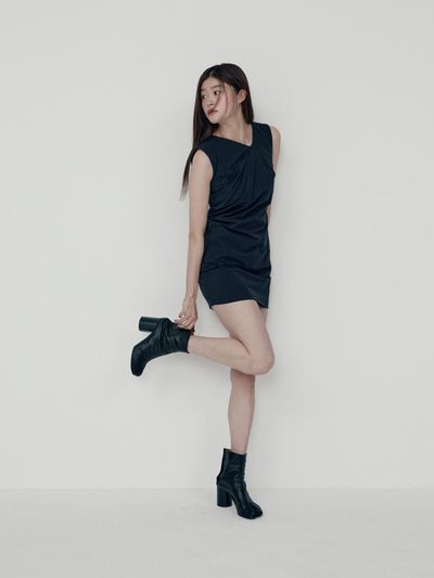 moslu Drape mini dress (Black)