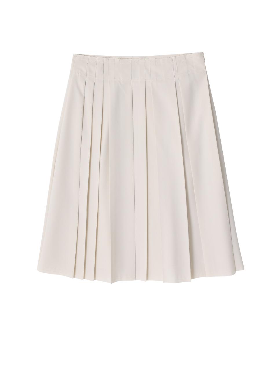 moslu Unbalanced pleats skirt (Ivory)