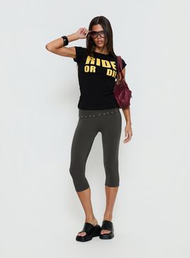 MOTEL Enmu Capri Trouser Charcoal Grey