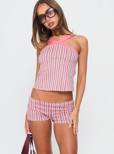 Motel Eunia Short Pink Pinstripe
