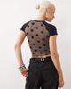 Motel Motel Agneta polka dot baby tee in brown mix - 4