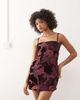 Motel Motel Alvana floral devore mini dress in burgundy-Red - 2