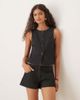 Motel Motel anila button up denim vest in indigo-Navy - 1