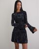 Motel Motel Anyeli velvet leaf mini dress in dark blue - 4