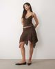 Motel Motel ashley hanky hem sequin midi skirt set in brown - 2