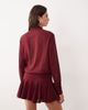 Motel Motel Azphira long sleeve mesh romper in burgundy-Red - 2