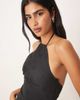 Motel Motel belinda broderie halter mini dress in black - 4