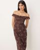 Motel Motel Catrin off shoulder midaxi floral dress in brown - 4